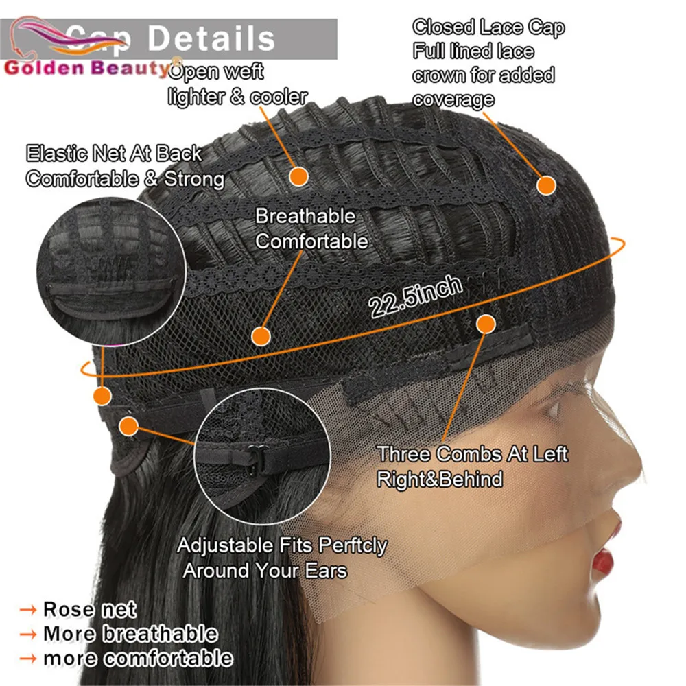 Прямой синтетический парик фронта шнурка парики для женщин средней длины жаростойкий натуральный черный золотой красота