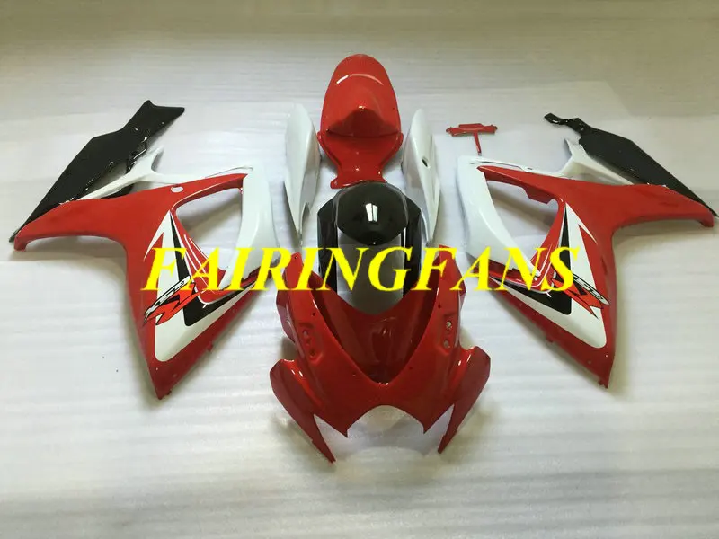 Литья под давлением обтекателя тела для GSXR600 750 K6 06 07 R 600 GSXR750 2006 2007 красные, белые Обтекатели Кузов+ подарки SC76