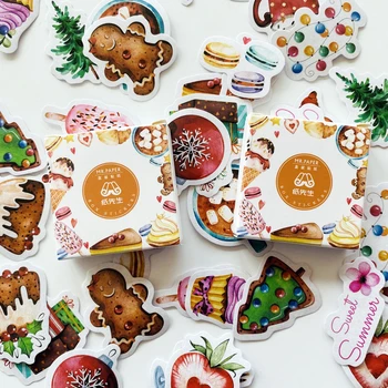 

40pcs/Pack Cute Christmas Tree Cakes Present Paper Stickers DIY Decorative Sealing Paste Stick Label Stationery Kids Gift