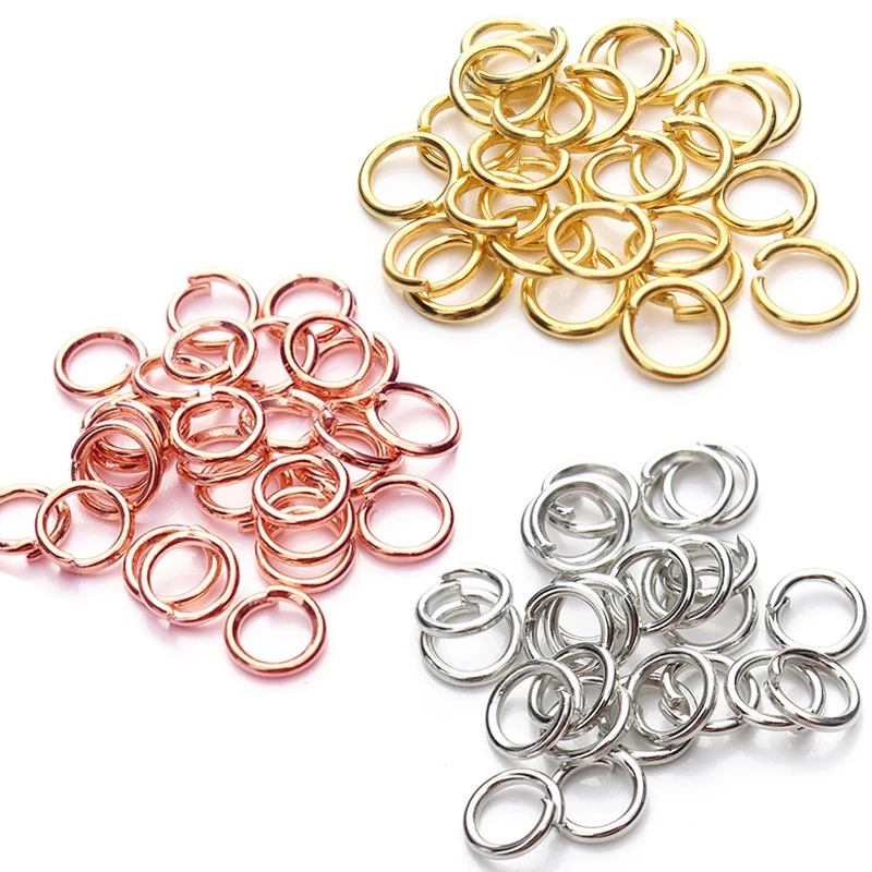 200pcs Stainless Steel Open Jump Rings Gold Silver 4 5 6 8mm Split Rings Connectors For Diy Jewelry Finding Making Accessories