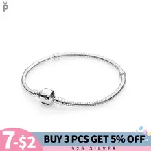 

Hot 925 Sterling Silver Charms Snake Bracelet Fit DIY Safety Chain Beads Original Trendy Jewelry Fashion Woman Classic Gril Gift