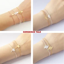 Великолепная сказка Летние Стильные женские ювелирные изделия из нержавеющей стали кактус арбуз ананас Palm Tree браслет золотой цвет браслеты BFF