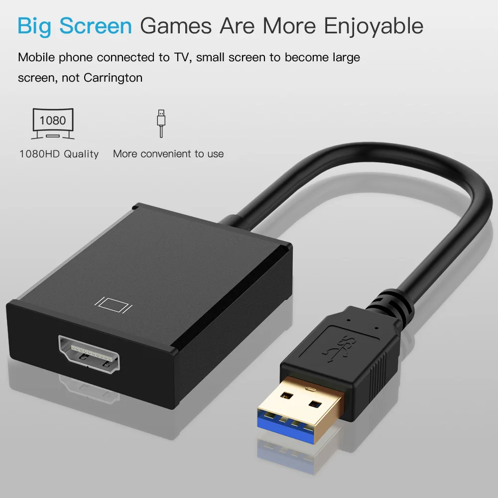 1080P USB 3,0 к HDMI адаптер внешняя видео карта Multi touch монитор аудио-видео конвертер кабель для Windows 7/8/10