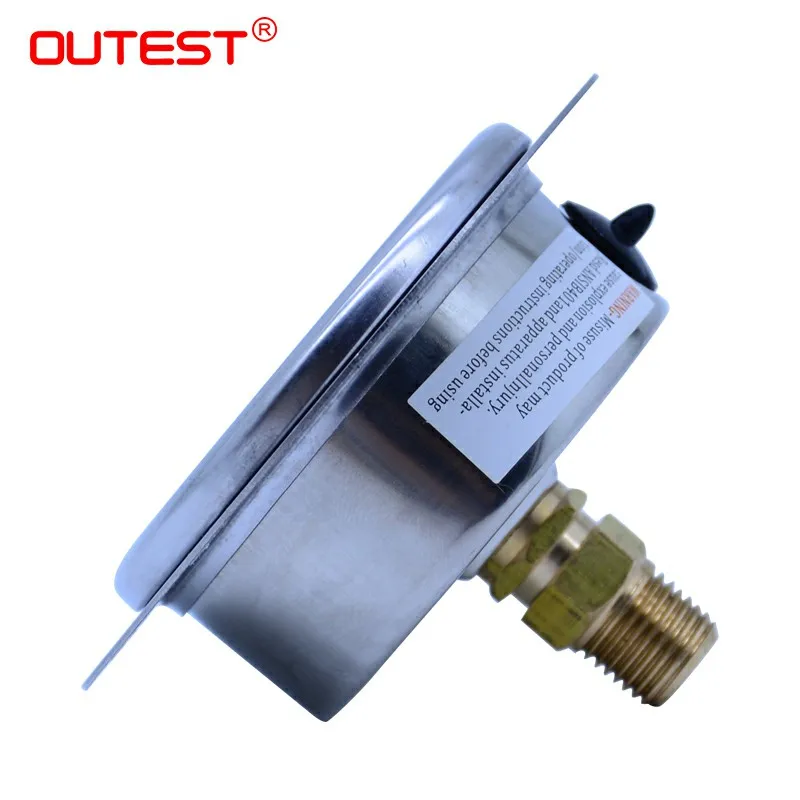 OUTEST 70% movable miniature stainless steel pneumatic oil-water Hydraulic Gauge thread G 1 / 4 pressure gauge pressure gauge do images - 6