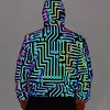 Men geometric circuit lines colorful reflective jackets hip hop windbreaker men's reflect light casual coats jaqueta masculina 1