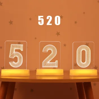 

3D Romantic Letter Number Modeling Light Letter Sign Night Light Marquee Table Lamp Proposal Decoration Decorations