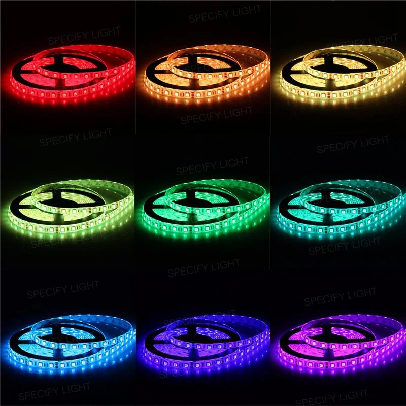 5M 10M 15M 20M RGB LED Stripe Light SMD 5050 IP65 Waterproof RGB Tape DC12V Ribbon Diode Flexible LED Strips Flexible Kit 24 Key Remote Controller APP (2)
