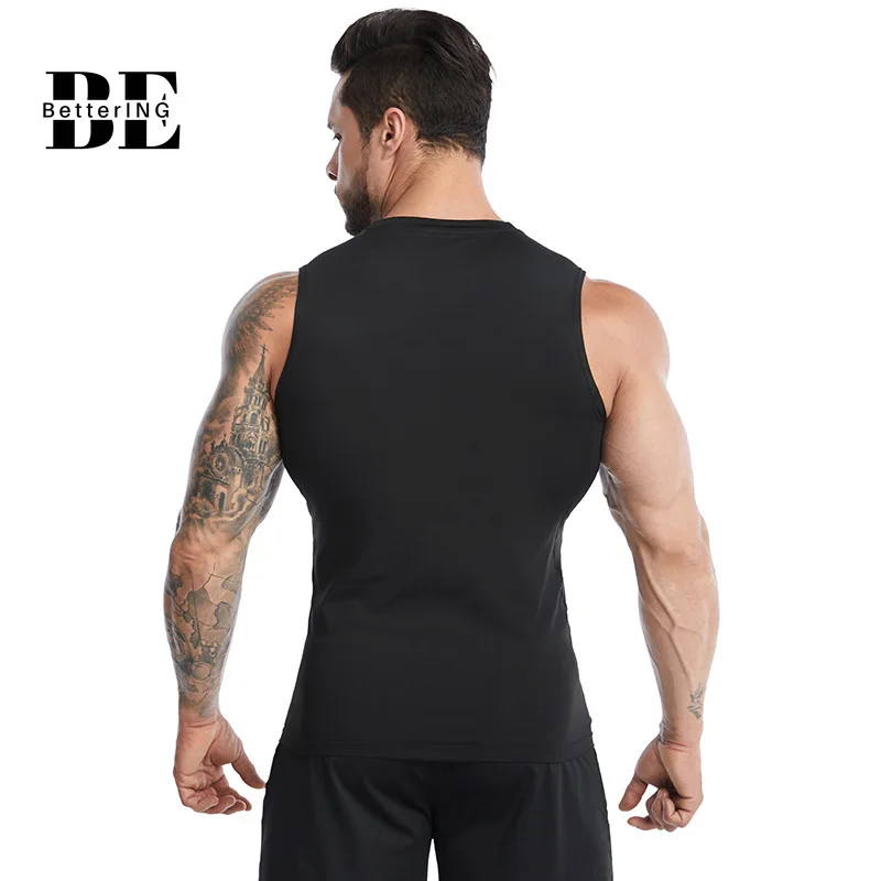 Spring-summer 2021 Men's Sports Vest Tight Sleeveless Fitness Clothing Basketball Running Yoga Fast Dry Breathable Vest