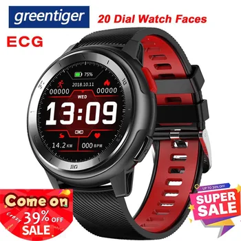 

Greentiger DT68 Smart Watch ECG+HRV Heart Rate Monitor 20 Dial Watch Faces Fitness Tracker IP68 Waterproof Smartwatch VS DT98 L8