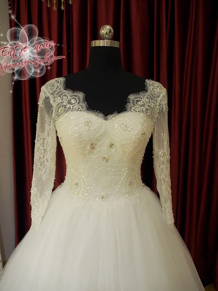Кружева невесты сексуальный vestido de noiva robe de mariage свадебное платье с длинными рукавами отделанный бисером ярусный Мать невесты платья