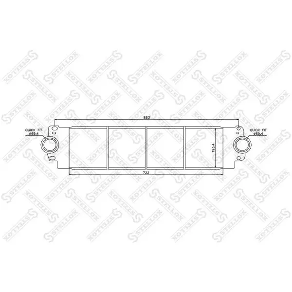 Интеркулер VW T5 1.9TDi/2.5TDi 03 STELLOX 10-40078-SX