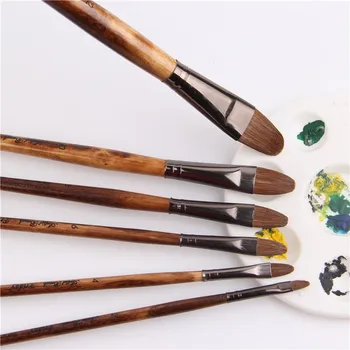 

6pcs/Set high-grade weasel hair brush paintbrush tongue peak row acrylic paints oil paint brush Set Drawing Art Supplies