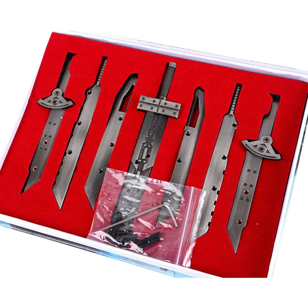 

Final Fantasy 7 Cosplay Cloud Strife Swords Buster Sword Keychain Collection Set Cosplay Accessories Props Weapons Gift