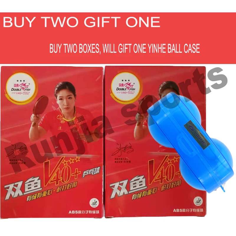 Original double fish 3 stars V40+ table tennis ball ABS polymer material for ping pong racket