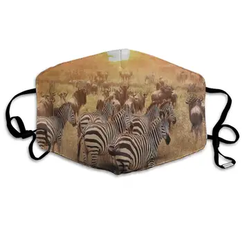 

Animal Sunset Fall Grass Inspiring Dust Mouth Mask Reusable Anti-Dust Face Mask Adjustable Earloop Skin Protection