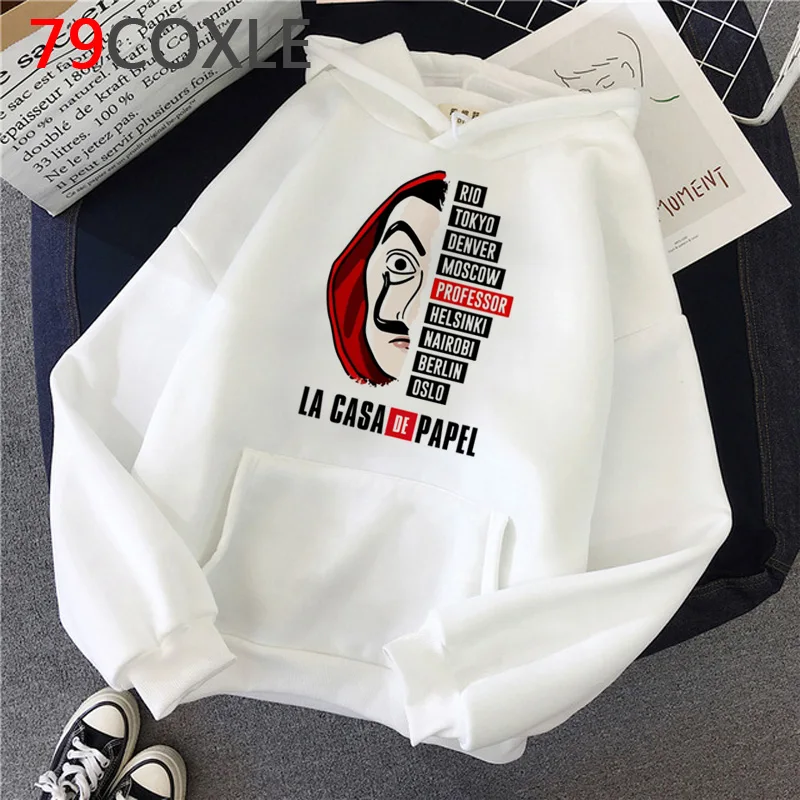 La Casa De Papel Hoodies Men Unisex Top Cartoon Money Heist Hooded House of Paper Kawaii Anime Cute Bella Ciao Sweatshirt Male La Casa De Papel Hoodies Men Unisex Top Cartoon Money Heist Hooded House of Paper Kawaii Anime Cute Bella Ciao Sweatshirt Male