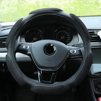 

Universal Leather Car Auto Steering Wheel Cover With Needles And Thread Breathability Skid-Proof Vehicle Cover