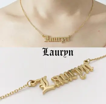 

Custom Name Pendant Necklaces Personalized Roman Numerals Choker Arabic Letter Any Language Name Necklace Women Christmas Gift