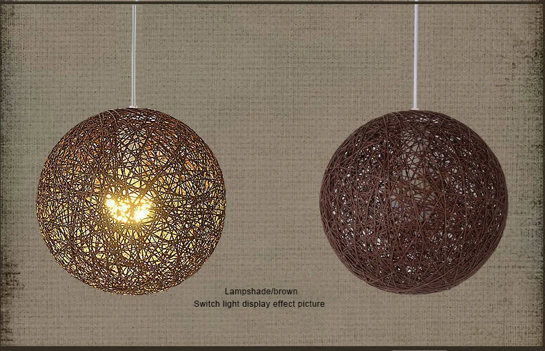 Lustre de led para restaurante, em rattan,