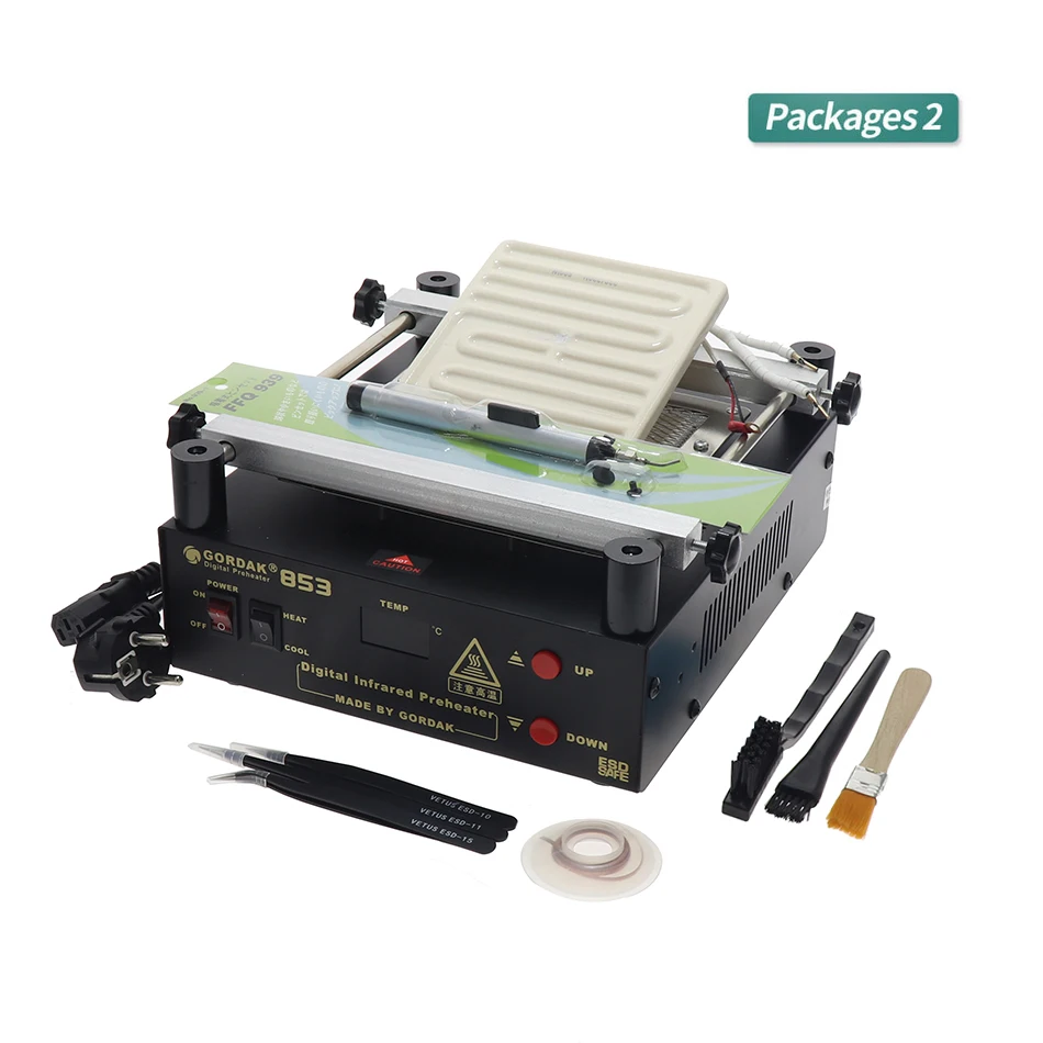 GORDAK 853 Infrared Environmental Protection Lead-free Preheating Platform BGA Heating Repair Station PCB Preheating Welder arc welders Welding Equipment