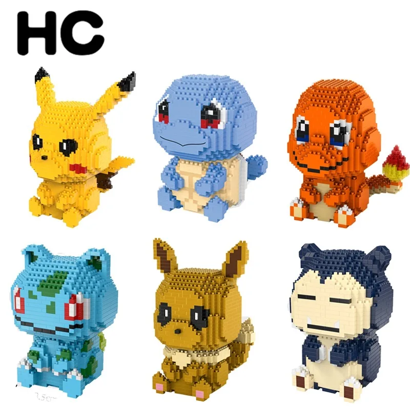 Koop Mini bouwstenen Speelgoed Anime Cartoon Educatief Geschenken HC Magic Diamond Micro Bricks Charmander eeve Bulbasaur Mewtwo speelgoed
