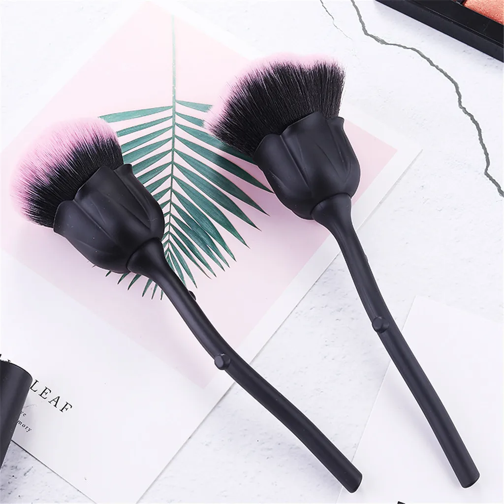 Rose Flower Makeup Brush Profesional Soft Synthetic Hair Powder Cleaning Nail Make Up Cosmetic Tools brochas | Красота и здоровье