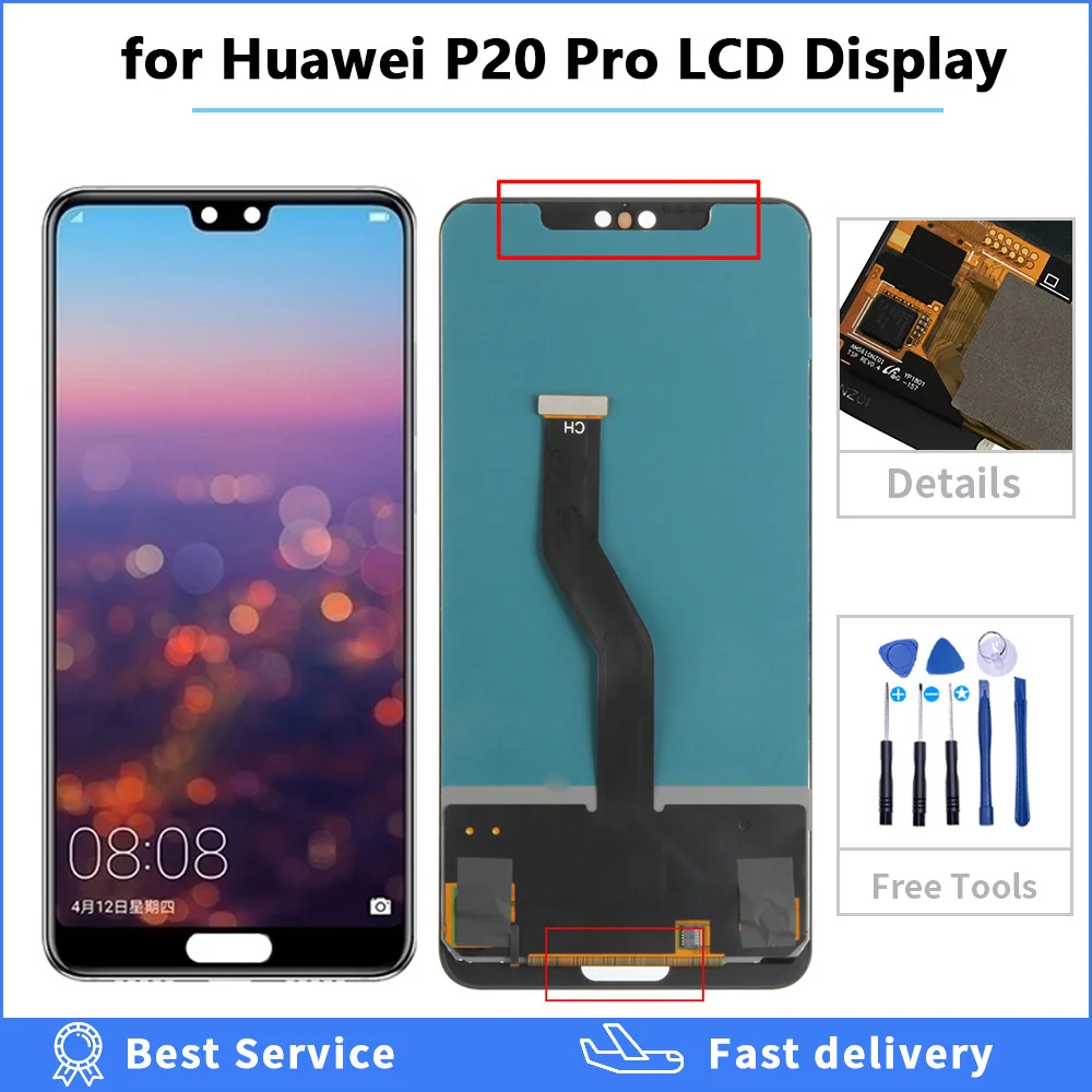 ЖК экран 6 1 дюйма для Huawei P20 Pro дисплей с дигитайзером сенсорного экрана в сборе 5 8