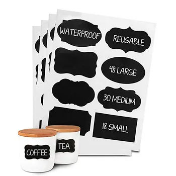 

40Pcs/pack Chalkboard Labels Sticker Pantry for Kitchen Decoration Jars Blackboard Sticker Label Christmas Party Decoration Set