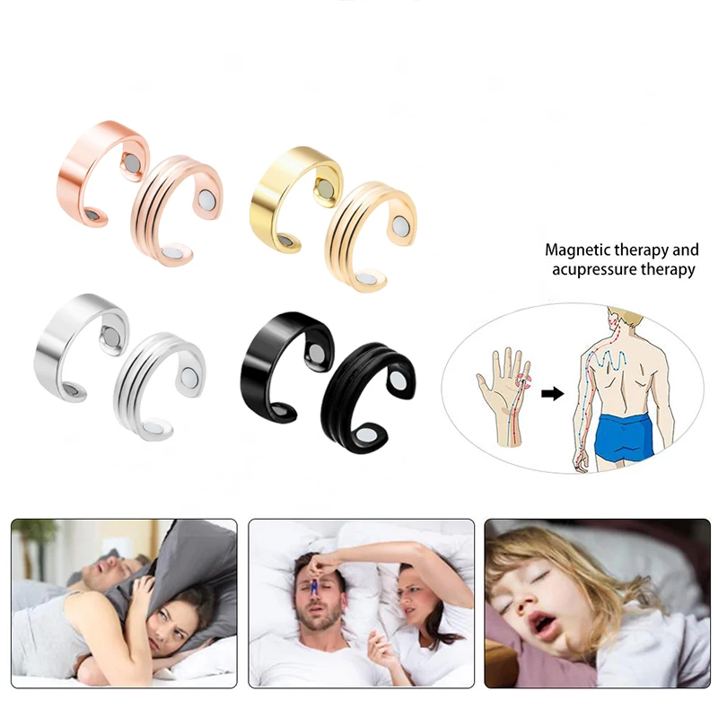 Anti Snore Ring Magnetic Therapy Acupressure Treatment Sleeping Aid Against Snoring Device Snore Stopper Finger Ring