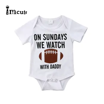 

Imcute 2020 Brand New Newborn Infant Baby Girl Boy Bodysuit Letter One-Pieces White Jumpsuit Short Sleeve Outfits Spring Sunsuit