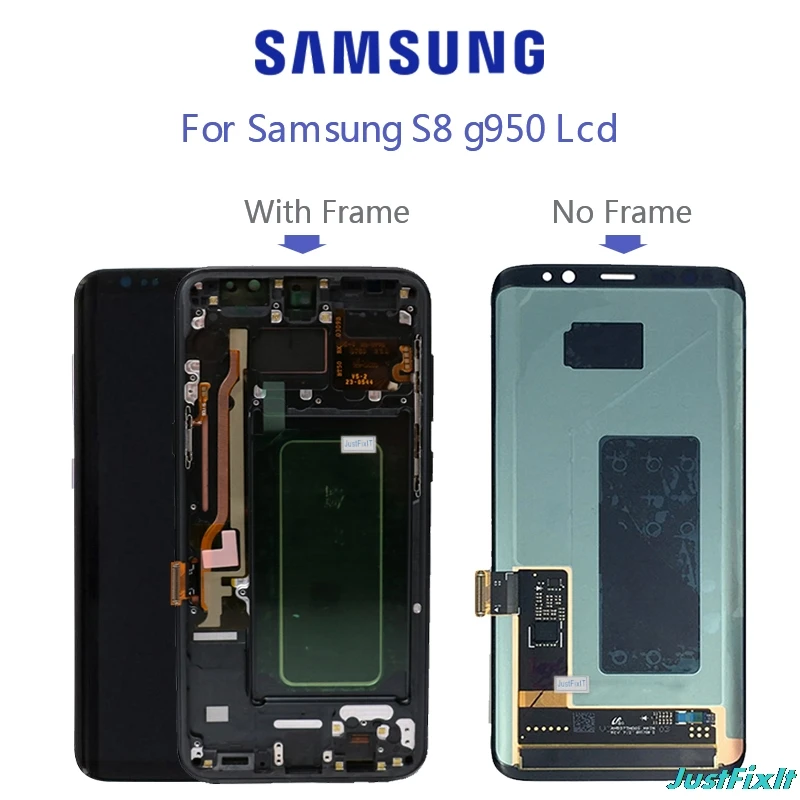 Оригинальный 100% для samsung S8 Plus G950 G950f G955 G955U ЖК дисплей сенсорный экран с рамкой