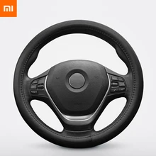 Xiaomi автомобильный кожаный чехол на руль, первый слой, кожа, впитывающий пот, дышащий, не скользит, тонкая ручная строчка, высокое качество