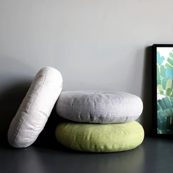 

Nordic Linen Sitting Futon Cushion Soft Window Tatami Mat Round Sofa Cushion Coffee Table Stool Home Comfortable Buddha Pad