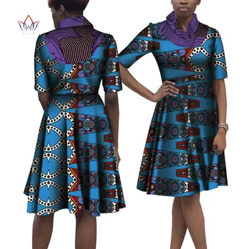 

summer African Dress for Women plus size african print dresses for women knee-length clothing woman Natural 6xl africa WY4090