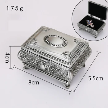 

8X5.5X4CM Metal Craft Russian Pewter Creative Ring European Jewelry Storage Boxes Durable And Practical