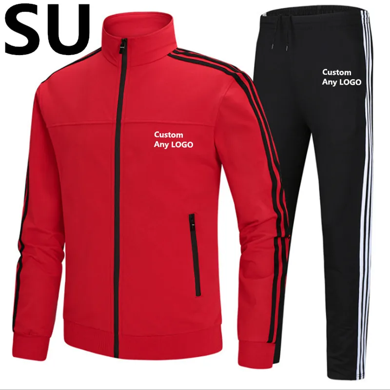 SU The New Autumn Winter Harajuku style Men Classic Warm Sportwear Hip Hop Sweatshirt Sweatpants Male Slim fit Zipper Clothes