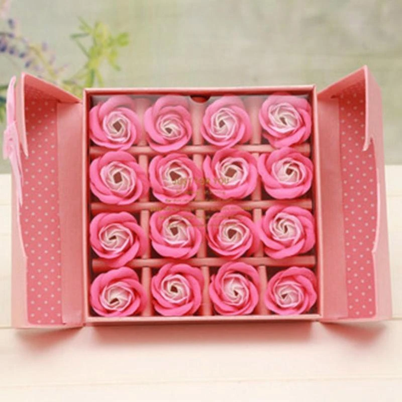 16 шт ароматизированное мыло для тела с лепестками роз, подарок на День святого Валентина для свадебной вечеринки