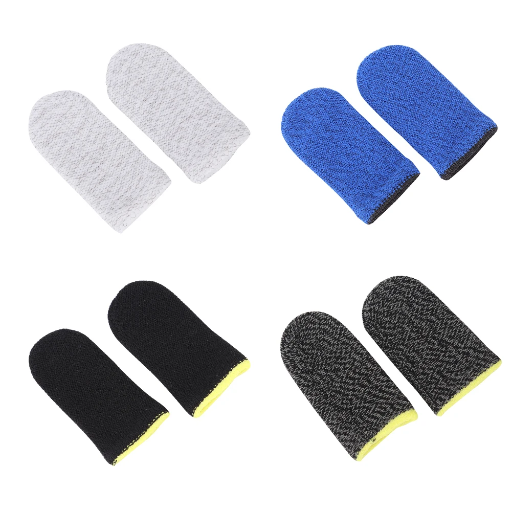 2pcs Breathable Game Controller Finger Cover Sweat Proof Non-Scratch Touch Screen Gaming