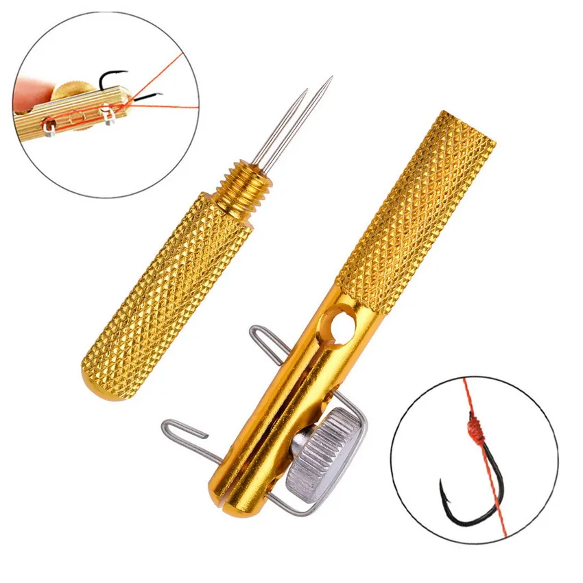 

1pcs Full Metal Fishing Hook Knotting Tool & Tie Hook Loop Making Device & Hooks Decoupling remover Carp Fishing Accessory