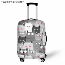 

TWOHEARTSGIRL Colorful Cat Print Thicker Travel Luggage Cover Suitcase Protective Case Travel Accessorie Baggag Elastic Cover