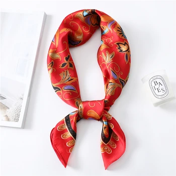 

2020 Spring Summer Neck Scarves Square New Brand Silk Scarf for Women High Quality Soft Shawl Fashion Print Small Silk Scarfs