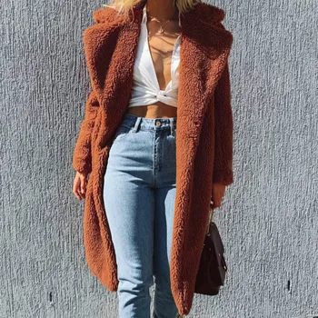 

Winter Thicken Warm Fluffy Faux Coats Jacket 3XL Fashion Women Long Fur Coat Elegant Ladies Outwear Overcoat Jaqueta Feminina