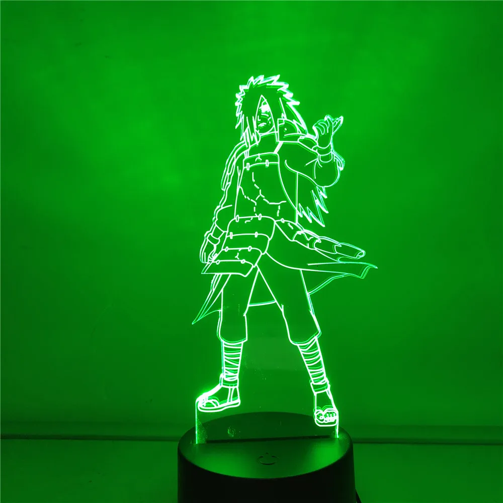 Naruto Uchiha Madara 3D LED Night Light Desk Table Lamp Creative Lighting Decor Lampara Birthday Gift For Boy Kids Bedroom Lampe