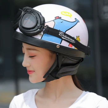 

2019 Motorcycle helmet Goggle Mask open face cross goggle electric bicycle helmet to send a bib Casque Moto Capacete Moto Casco