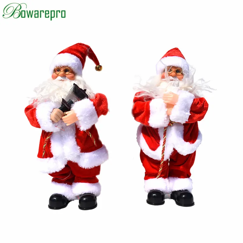 28 см Новогодние рождественские украшения, Электрический Санта Клаус, Музыкальные Танцы, плюшевые куклы, игрушки, подарки для детей, украшения для дома, ремесла