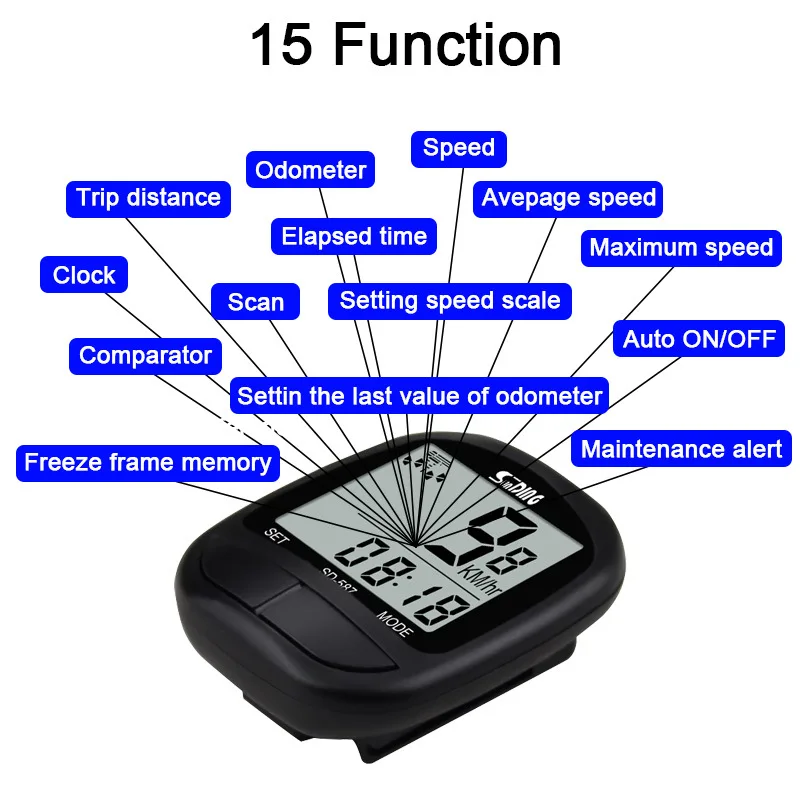 Suding 15 функциональный проводной велосипедный спидометр горный дорожный