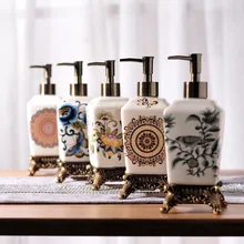 Европейская Цветная глазурь ледяная трещина Керамическая бутылка для мыла для рук лосьон пресс-бутылка аксессуары для ванной комнаты портативная бутылка для шампуня 340 мл