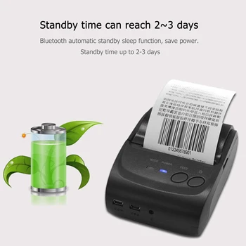 

58mm Mini Bluetooth Thermal Printer Portable USB Wireless Notes Tickets Receipt Phone Line Printers for Android iOS