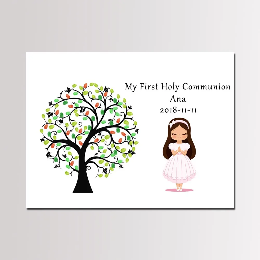 

Birthday Party Signature Guest Books Fingerprint Sign Fingerprint Tree Baby Shower Guest Book Baptism DIY Fingerprint Painting