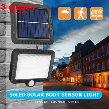 

Smart Solar Light PIR Motion Sensor Waterpprof 60LED 1300lm Signal lighting show 5 Working mode control use Remote Outdoor Wall